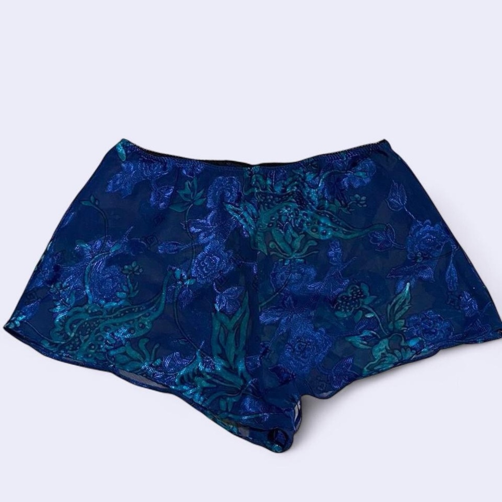 Vintage Floral Blue and Green Shorts